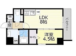 サンセール吹田 1LDKの間取図画像