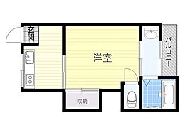 ヴィラナリー小川 1Kの間取図画像