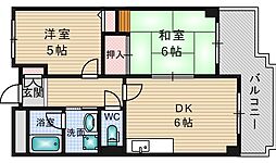 センターコート 2DKの間取図画像