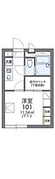 レオパレス別府1 1Kの間取図画像