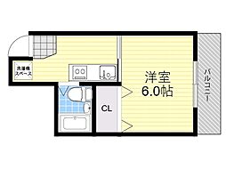 ナンノAsix 1Kの間取図画像