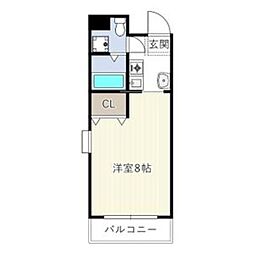 INOVE上山手 1Kの間取図画像
