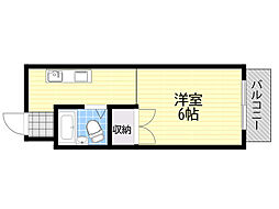 ウエストコート 1Kの間取図画像