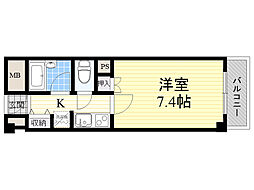 アーク福西 1Kの間取図画像
