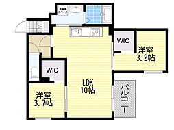 茨木市上穂積4丁目アパート 2LDKの間取図画像