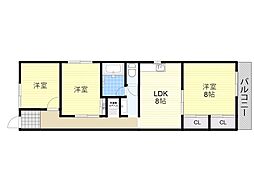 シャトー藤が丘 3LDKの間取図画像