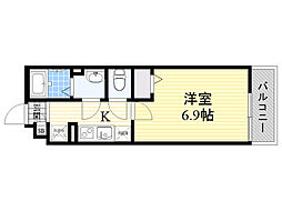リブリ・千里丘 1Kの間取図画像