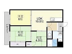 豊中ガーデンス 3LDKの間取図画像