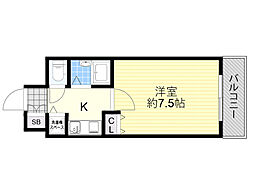 ポンテ・ロッソ 1Kの間取図画像