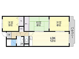 センターヴィレッジ 3LDKの間取図画像