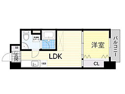 リッジ江坂 1LDKの間取図画像
