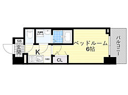 エスリードレジデンス大阪グランノース1 1Kの間取図画像