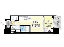 大阪市淀川区宮原5丁目マンション 1DKの間取図画像
