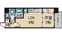 セレニテ新大阪 1DKの間取図画像