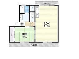 グリーンヒルやました 1LDKの間取図画像