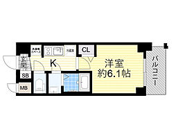 プレサンス東三国駅前グランクラス 1Kの間取図画像
