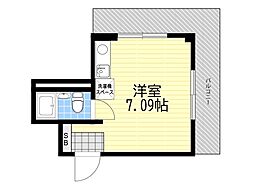 リベラール美園 ワンルームの間取図画像