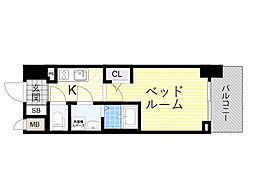 エスリードレジデンス大阪グランノース2 1Kの間取図画像