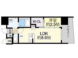 セレニテ新大阪ミラク弐番館 1LDKの間取図画像
