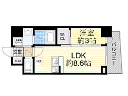 セレニテ江坂グランデ 1LDKの間取図画像