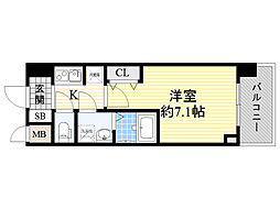 エスレジデンス新大阪ガーデン 1Kの間取図画像