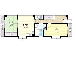 キャロル柴原 2LDKの間取図画像