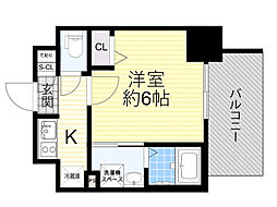 エスリードレジデンス大阪グランノース2 1Kの間取図画像