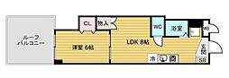 十三エステートハイツ 1LDKの間取図画像