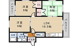 デュークシャトー2番館 3LDKの間取図画像