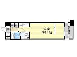 デュオン新大阪レジデンス ワンルームの間取図画像
