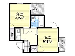 アメニティー新大阪五番館 2Kの間取図画像