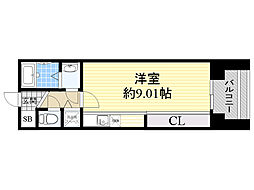 フォレステージュ江坂公園 ワンルームの間取図画像