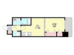 フィールドライト新大阪 1DKの間取図画像
