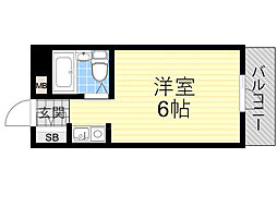 グルパ十三 ワンルームの間取図画像