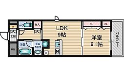 フィールドライト新大阪 1LDKの間取図画像