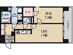 リーガル新大阪駅前 1LDKの間取図画像