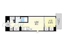 firstfiore江坂垂水町 1LDKの間取図画像