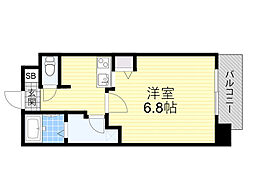 カスターニャ三国本町 1Kの間取図画像