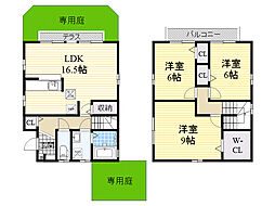 阪急宝塚本線 石橋阪大前駅 徒歩14分の賃貸アパート 1階3LDKの間取り
