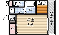 大阪モノレール本線 少路駅 徒歩15分の賃貸アパート 2階1Kの間取り