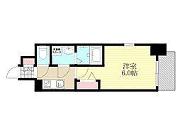 阪急京都本線 淡路駅 徒歩4分の賃貸マンション 13階1Kの間取り