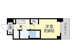 阪急京都本線 淡路駅 徒歩2分の賃貸マンション 7階1Kの間取り