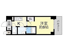 阪急京都本線 淡路駅 徒歩2分の賃貸マンション 10階1Kの間取り