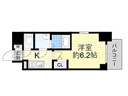 阪急京都本線 淡路駅 徒歩2分の賃貸マンション 11階1Kの間取り