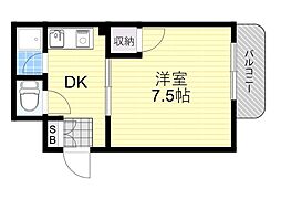 サンロイヤル柴島パート5 5階1DKの間取り