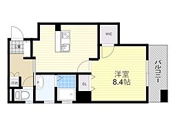 プレシェルト 4階1DKの間取り