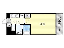 プロシード大阪西バロンドール 9階1Kの間取り