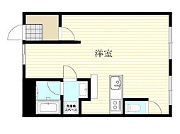 ハイツ東興 1階ワンルームの間取り