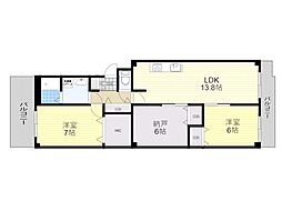 パストラルハイム豊中 3LDKの間取図画像