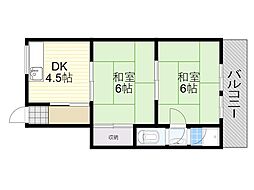 草野文化 2Kの間取図画像